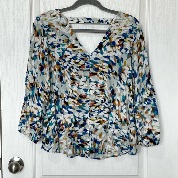 Liverpool Los Angeles Women’s 3/4 Sleeve Blouse Multicolor Size Large - Picture 4 of 14